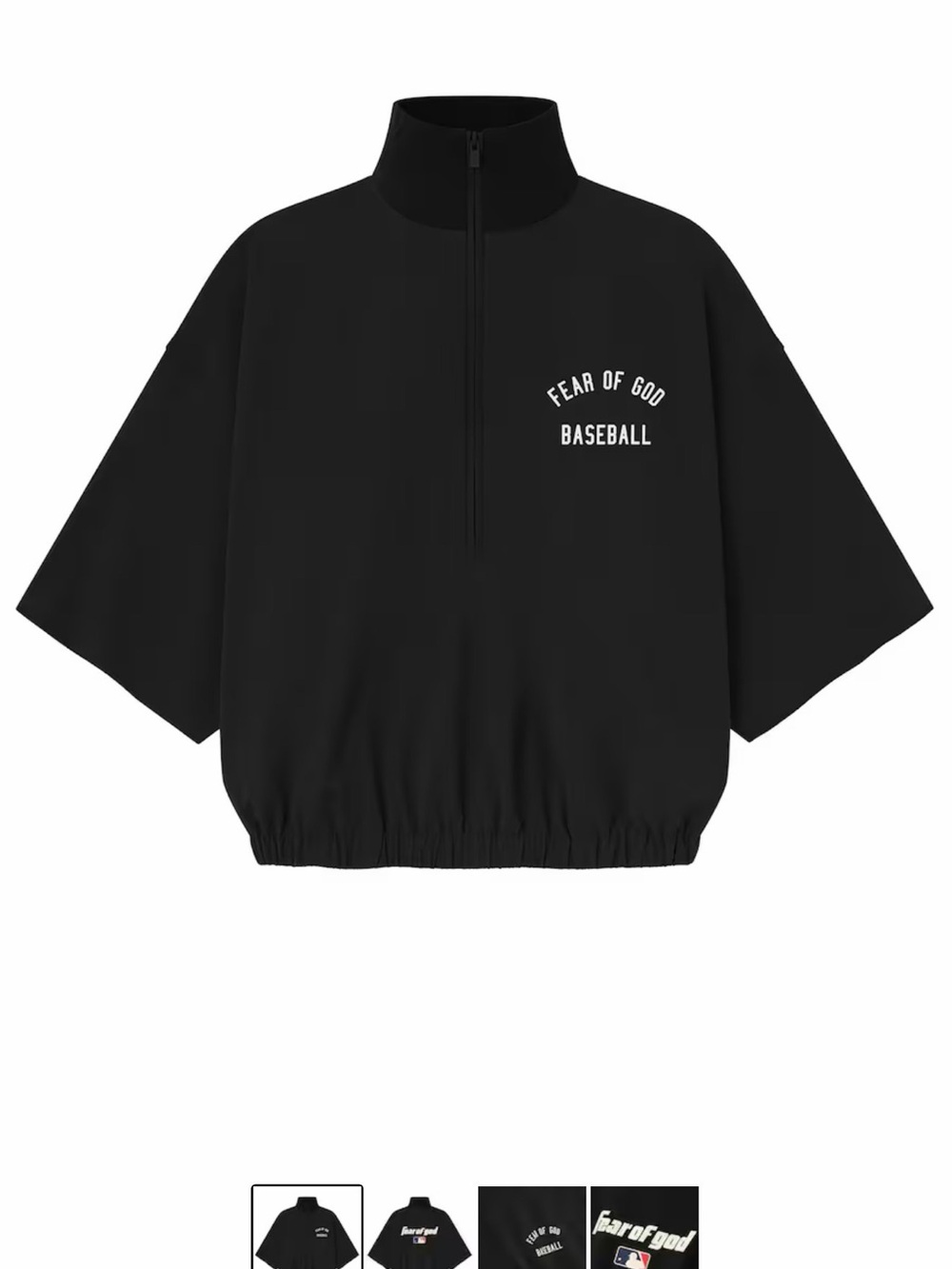 Fear of God halfzip 3/4 sleeve MLB shirt